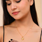 VOJ Gold-Polished Heart Shaped Ad Studded Pendant With Chain - Swadesiicart