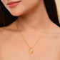 VOJ Gold-Polished Heart Shaped Ad Studded Pendant With Chain - Swadesiicart