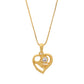 VOJ Gold-Polished Heart Shaped Ad Studded Pendant With Chain - Swadesiicart