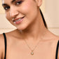 VOJ Gold-Polished Flower Shaped AD Studded Pandent With Chain - Swadesiicart
