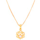 VOJ Gold-Polished Flower Shaped AD Studded Pandent With Chain - Swadesiicart