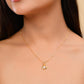 VOJ Gold-Polished Swan Shaped Ad Studded Pendant With Chain - Swadesiicart