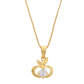 VOJ Gold-Polished Swan Shaped Ad Studded Pendant With Chain - Swadesiicart