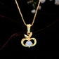 VOJ Gold-Polished Swan Shaped Ad Studded Pendant With Chain - Swadesiicart