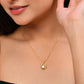 VOJ Gold-Polished Apple Shaped Ad Studded Pendant With Chain - Swadesiicart