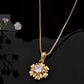 VOJ Gold-Polished Apple Shaped Ad Studded Pendant With Chain - Swadesiicart