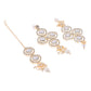 VOJ Gold-Polished Stone With White Beaded Long Jewellery Set - Swadesiicart