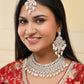 VOJ Gold-Polished Stone Studded Choker Jewellery Set With Maang Tikka - Swadesiicart