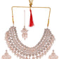 VOJ Gold-Polished Stone Studded Choker Jewellery Set With Maang Tikka - Swadesiicart