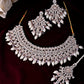 VOJ Gold-Polished Stone Studded Choker Jewellery Set With Maang Tikka - Swadesiicart