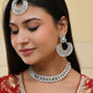VOJ Silver Plated Stone Studded Jewellery Set With Maang Tikka - Swadesiicart