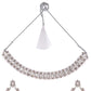 VOJ Silver Plated Stone Studded Jewellery Set With Maang Tikka - Swadesiicart