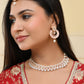 VOJ Gold-Polished Stone And White Beaded Choker Jewellery Set With Maang Tikka | Swadesiicart