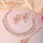 VOJ Gold-Polished Stone And White Beaded Choker Jewellery Set With Maang Tikka | Swadesiicart