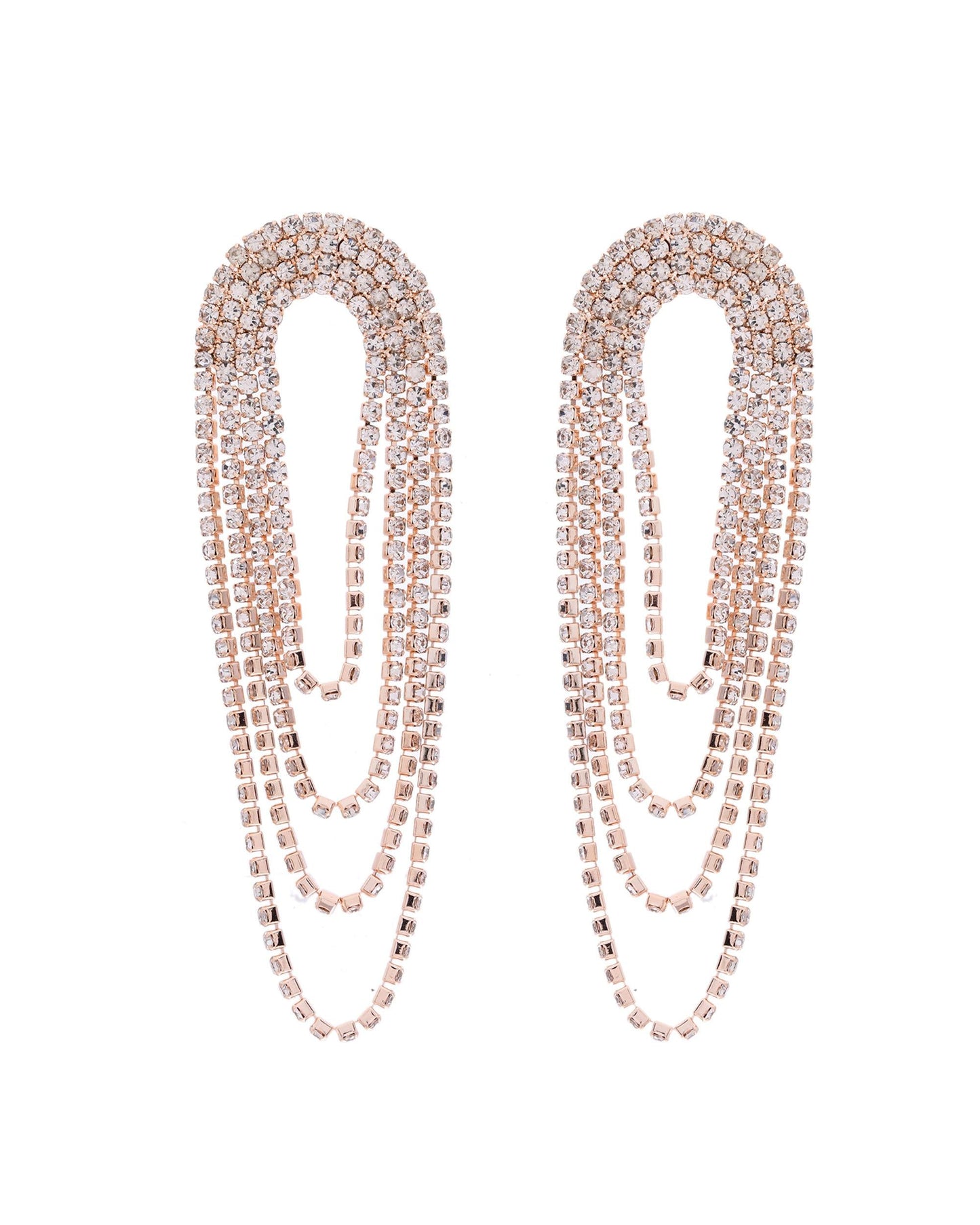 VOJ Gold-Polished Stone Studded Necklace With Earrings Set - Swadesiicart