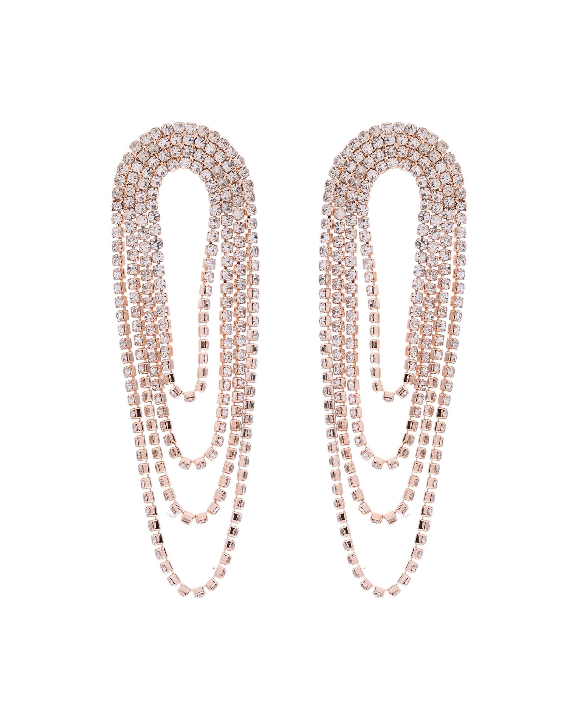 VOJ Gold-Polished Stone Studded Necklace With Earrings Set - Swadesiicart
