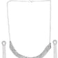 VOJ Silver Plated Stone Studded Necklace With Earrings Set - Swadesiicart