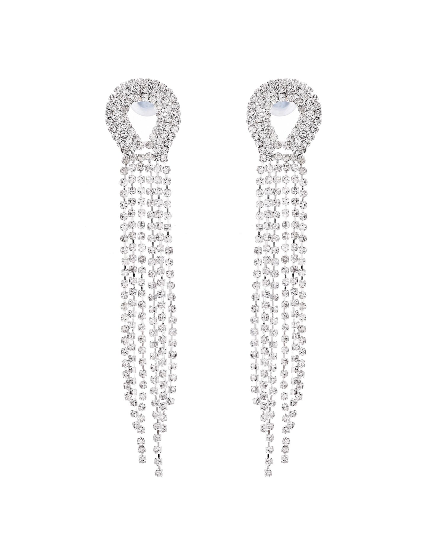 VOJ Silver Plated Stone Studded Necklace With Earrings Set - Swadesiicart