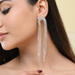 VOJ Silver-Plated Crystals Stone Studded Contemporary Drop Earrings - Swadesiicart