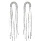 VOJ Silver-Plated Crystals Stone Studded Contemporary Drop Earrings - Swadesiicart