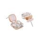 VOJ Stainless Steel Crystal Studded Square Shaped Studs - Swadesiicart