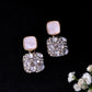 VOJ Stainless Steel Crystal Studded Square Shaped Studs - Swadesiicart