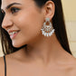 VOJ Silver Plated Stone Studded Studs Earrings - Swadesiicart