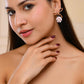 VOJ Rose Gold-Polished Pearl With Bow Shaped Designer Earrings - Swadesiicart