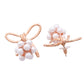 VOJ Rose Gold-Polished Pearl With Bow Shaped Designer Earrings - Swadesiicart