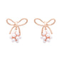 VOJ Rose Gold-Polished Pearl With Bow Shaped Designer Earrings - Swadesiicart