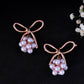 VOJ Rose Gold-Polished Pearl With Bow Shaped Designer Earrings - Swadesiicart