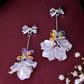VOJ Silver Plated Bow Drop Earrings - Swadesiicart