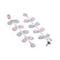 VOJ Silver-Toned Mind Green And Pink Leaf Shaped Drop Earrings - Swadesiicart