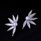 VOJ Silver Plated Stainless Steel Pearl Flower Shaped Studs - Swadesiicart