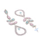 VOJ Silver-Toned Mind Green And Pink Teardrop Shaped Drop Earrings - Swadesiicart