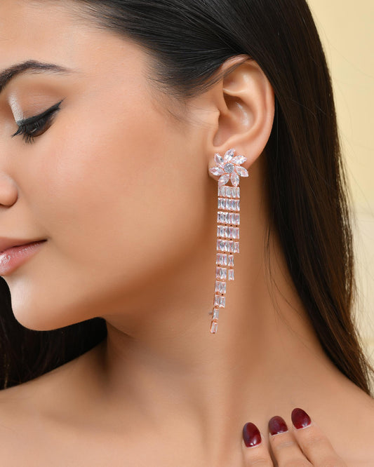 VOJ Gold-Polished Contemporary Drop Earrings - Swadesiicart