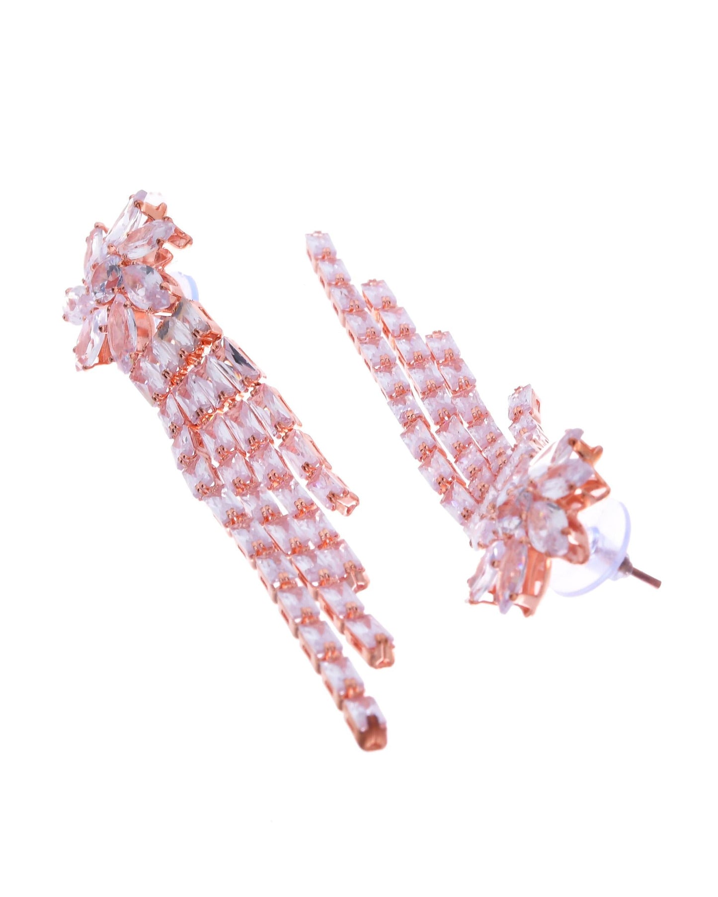 VOJ Gold-Polished Contemporary Drop Earrings - Swadesiicart