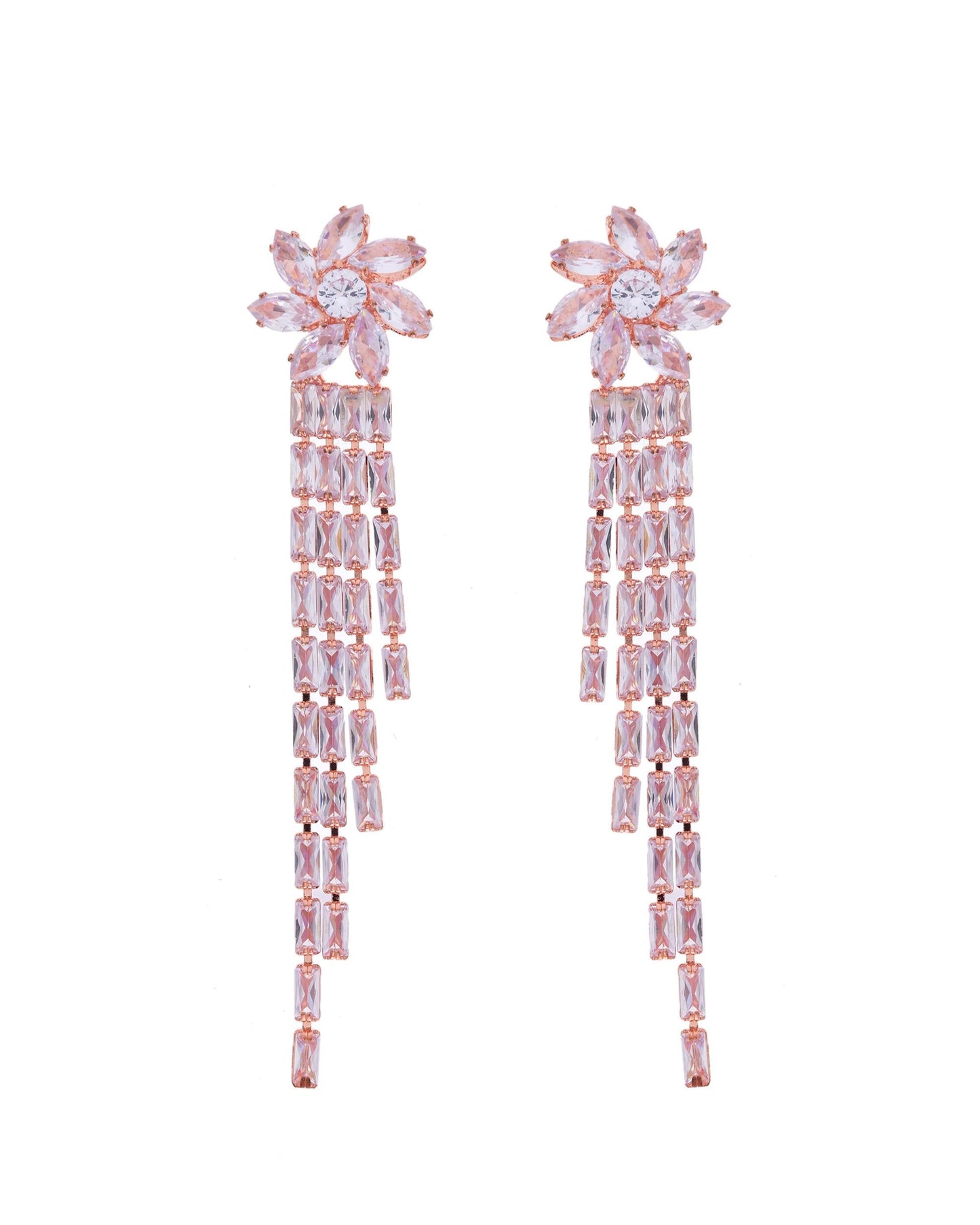 VOJ Gold-Polished Contemporary Drop Earrings - Swadesiicart
