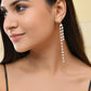 VOJ Gold-Polished Flower Stone Studded & Beaded Acrylic Drop Earrings - Swadesiicart
