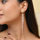 VOJ Gold-Polished Flower Stone Studded & Beaded Acrylic Drop Earrings - Swadesiicart