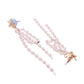 VOJ Gold-Polished Flower Stone Studded & Beaded Acrylic Drop Earrings - Swadesiicart