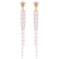 VOJ Gold-Polished Flower Stone Studded & Beaded Acrylic Drop Earrings - Swadesiicart