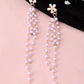VOJ Gold-Polished Flower Stone Studded & Beaded Acrylic Drop Earrings - Swadesiicart