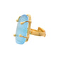 VOJ Gold-Polished Light Blue Stone Studded Ring | Swadesiicart