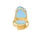 VOJ Gold-Polished Light Blue Stone Studded Ring | Swadesiicart
