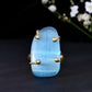 VOJ Gold-Polished Light Blue Stone Studded Ring | Swadesiicart