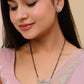 VOJ Silver Plated Ad Stone Studded Designer Mangalsutra Set - Swadesiicart