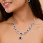 VOJ Silver Plated Blue Ad Stone Studded Jewellery Set - Swadesiicart
