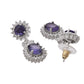 VOJ Silver Plated Blue Ad Stone Studded Jewellery Set - Swadesiicart