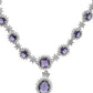 VOJ Silver Plated Blue Ad Stone Studded Jewellery Set - Swadesiicart